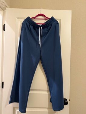 Zenana Relaxed Wide-Leg Pants in Slate Blue
